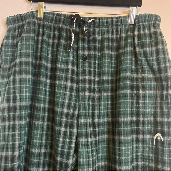 Head green plaid pajamas pants with drawstring and pockets size XL - Picture 3 of 4